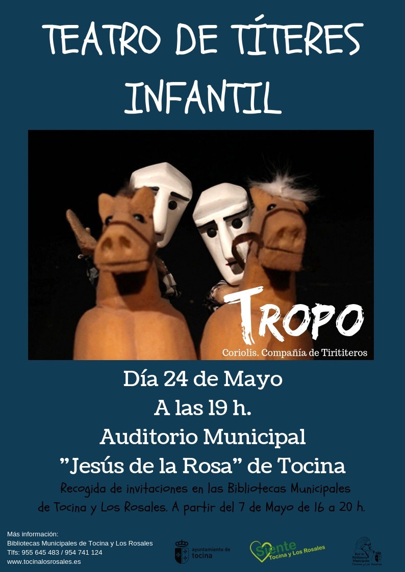 Cartel. Titeres Infantil Tropos. Mayo 2019