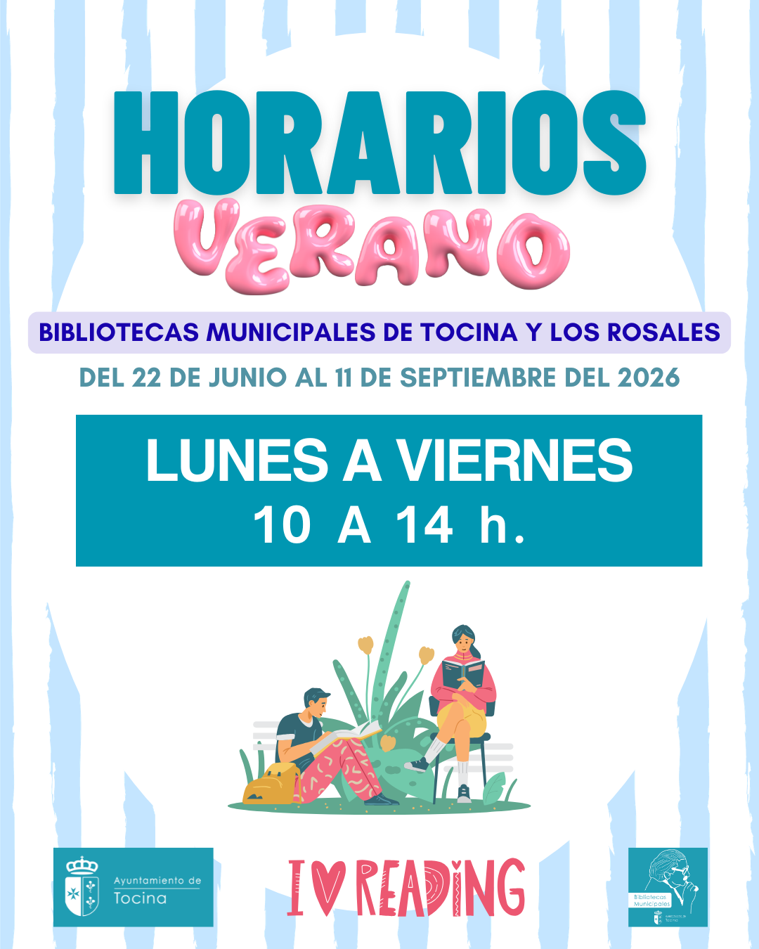 HORARIO VERANO BIBLIOTECAS MUNICIPALES