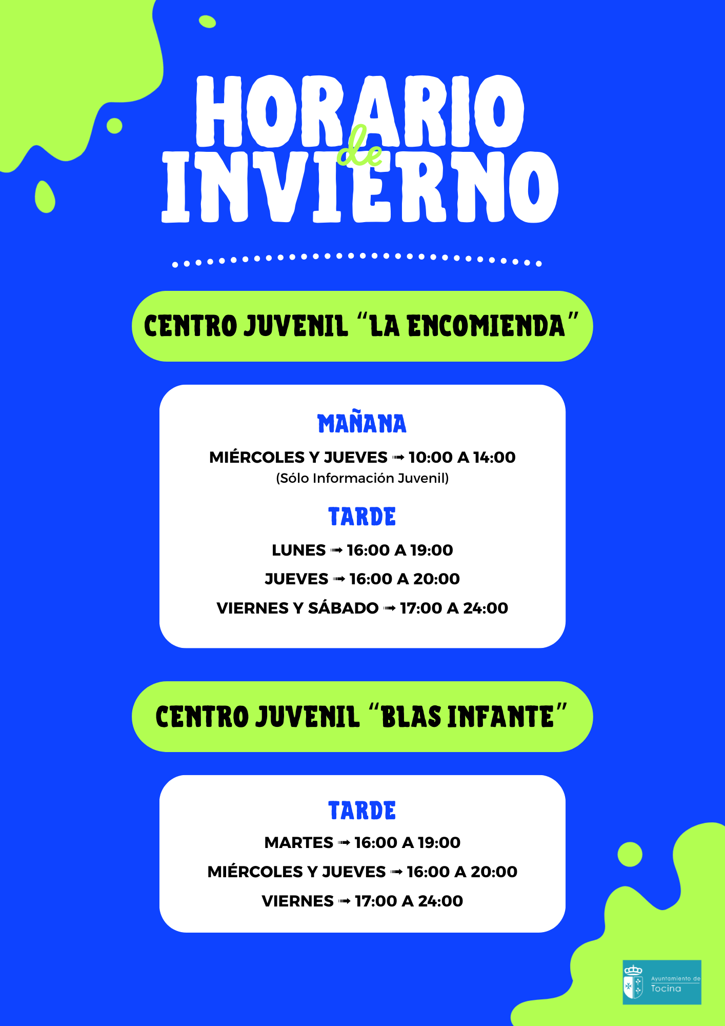 Horario Invierno Centro Juevenil